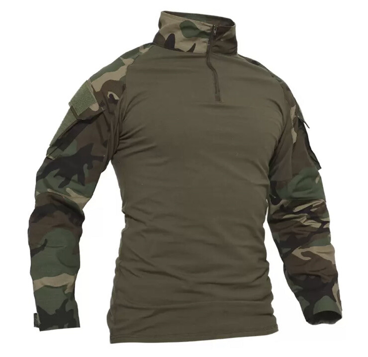 MAGCOMSEN Men’s Tactical Military 1/4 Zip Camo Long Sleeve Shirt Men’s XL Green
