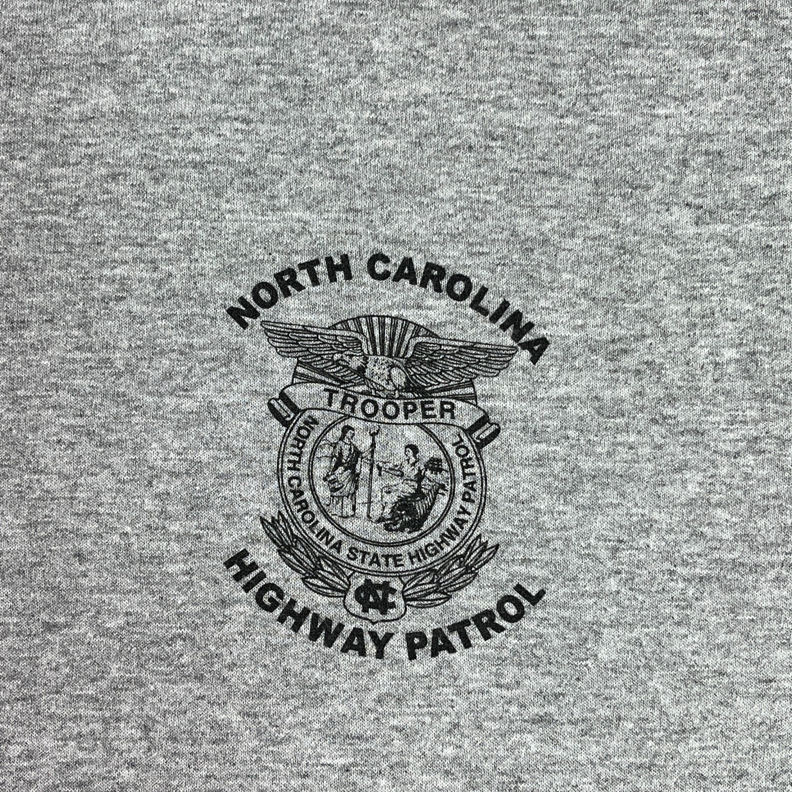 Augusta Sportswear Mens L Gray Ringer T Shirt NC Highway Patrol Graphic
