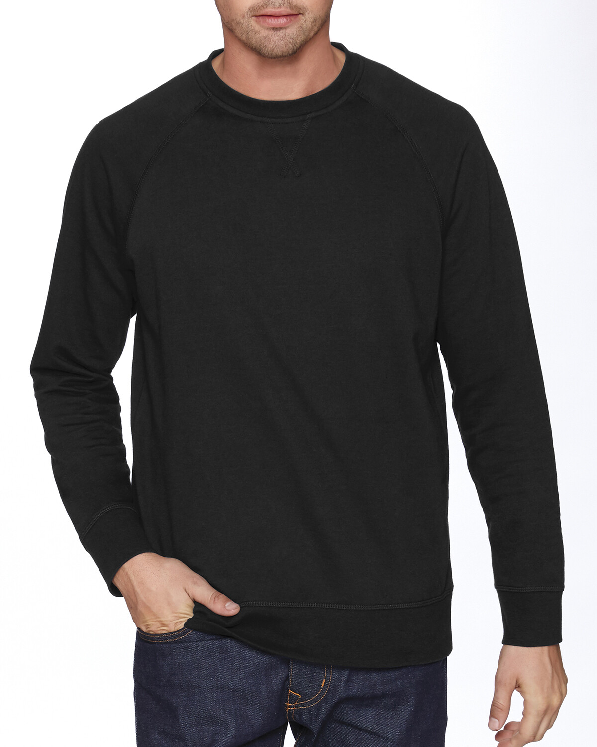 Next Level Apparel Unisex French Terry Raglan Crew N9000 Long Sleeves T-Shirt