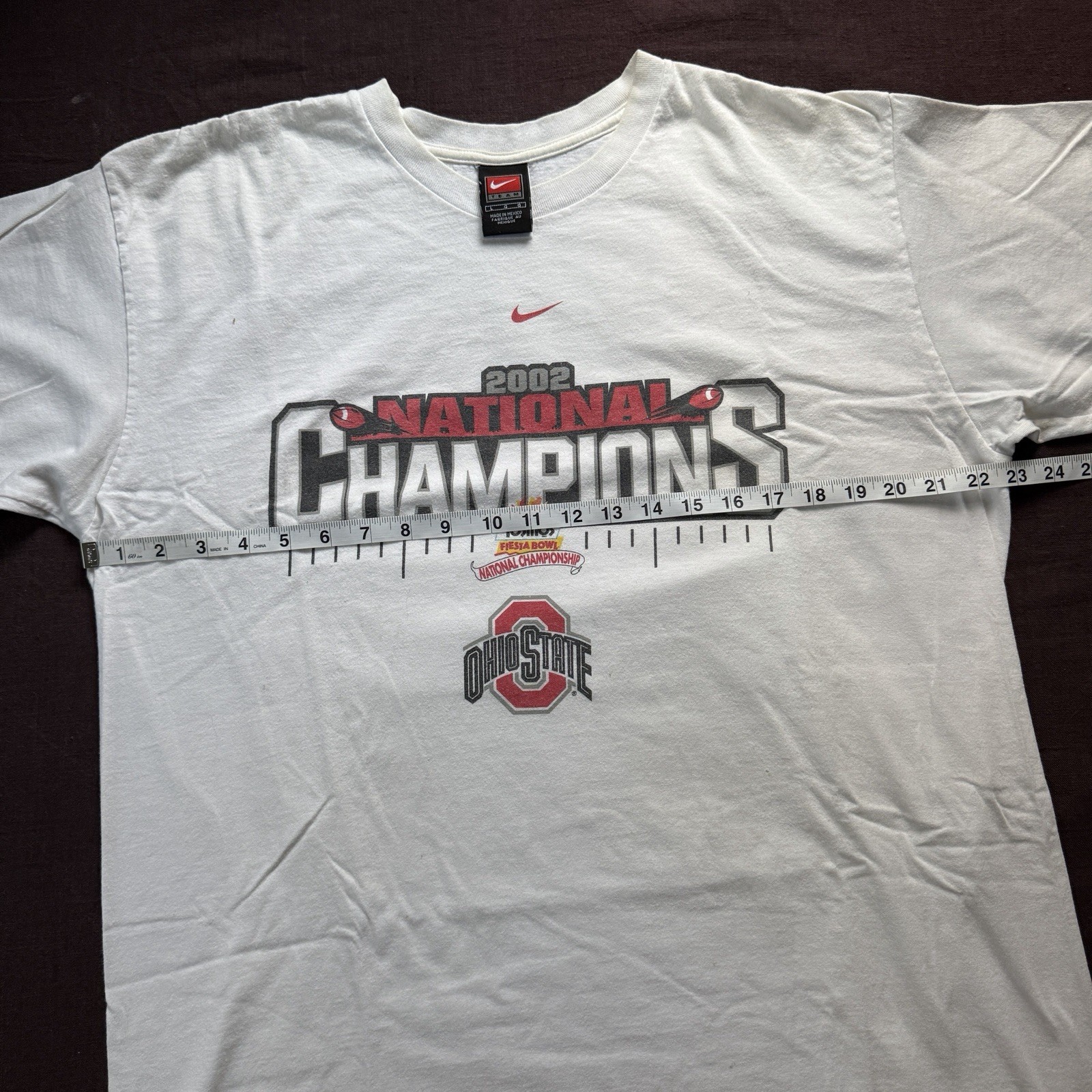 Nike Team Ohio State Buckeyes 2002 National Champions Men’s L White Tee