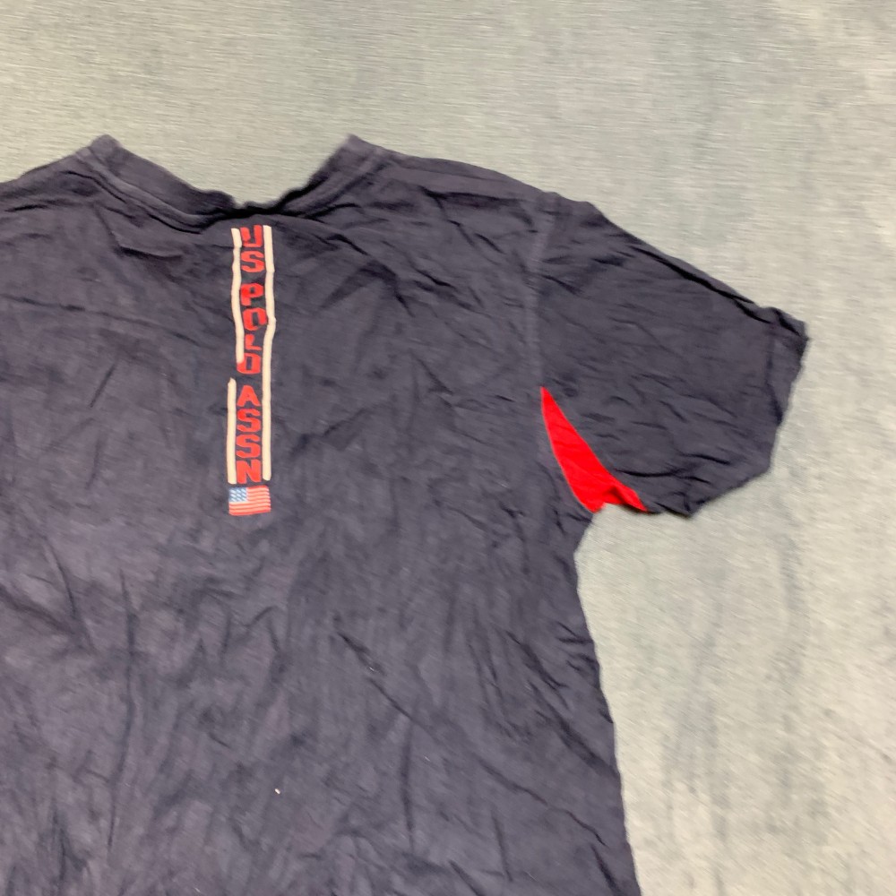 U.S. Polo Assn. T Shirt Mens Medium Navy Blue Graphic Print Casual Short Sleeve