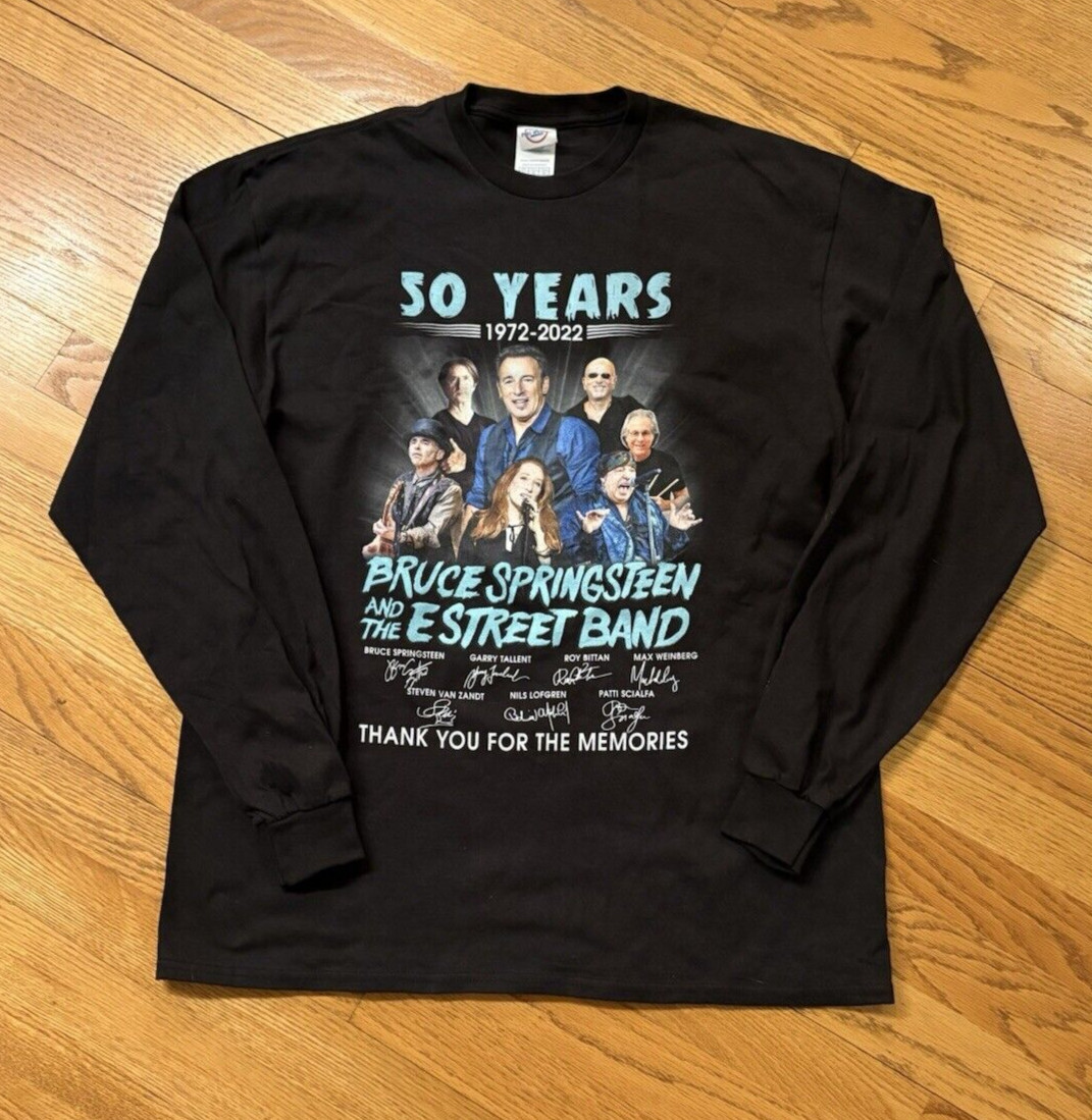 Bruce Springsteen E Street Band 50 Years Long Sleeve T Shirt Mens Large