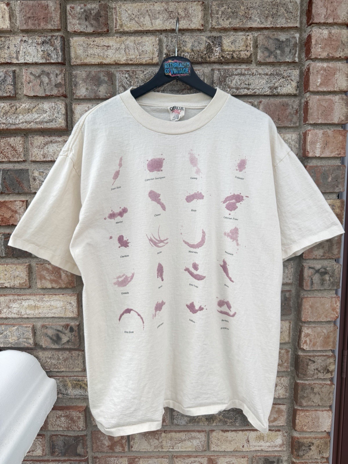 MINC Shirt Mens XL Red Wine Stains Art Tee Vintage 1994 90s Single Stitch