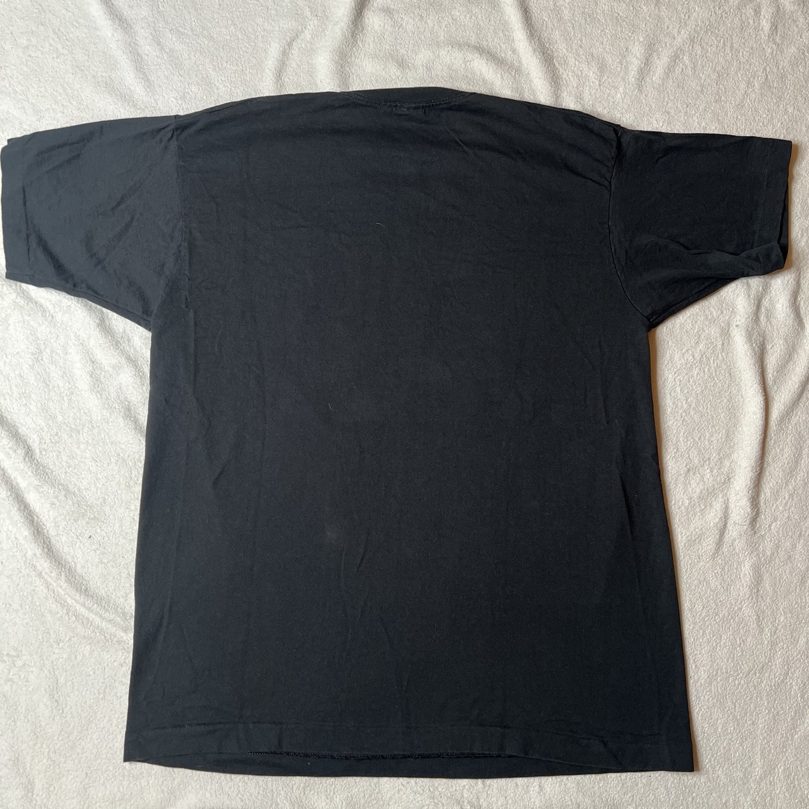 Vintage 90s Pirate Radio 100.3 FM Puck Head Crew XL Black T-Shirt Tee LS Station