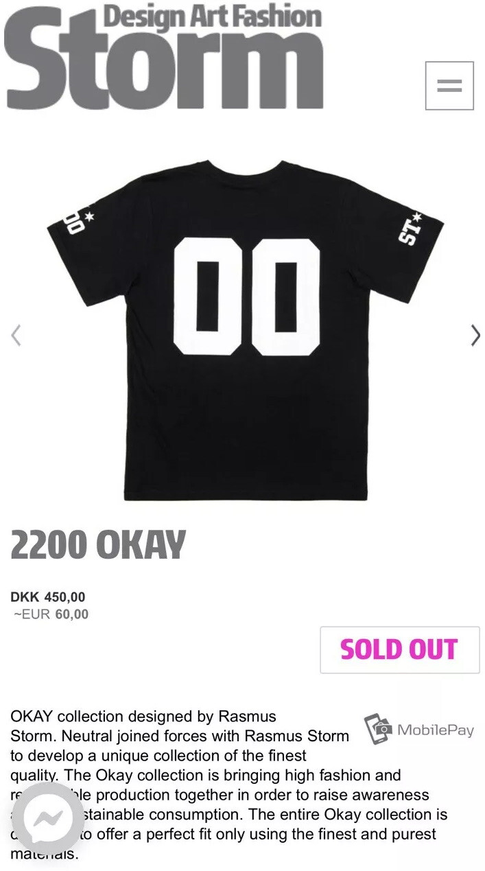 Men Designed Art Fashion Storm 2200 Okay Ramus Storm Sold Out Large Black Shirt