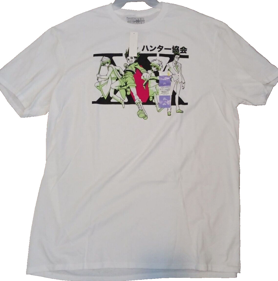 Hunter × Hunter Graphic T-Shirt Mens 3XL White Solid Short Sleeve Anime NWT New+