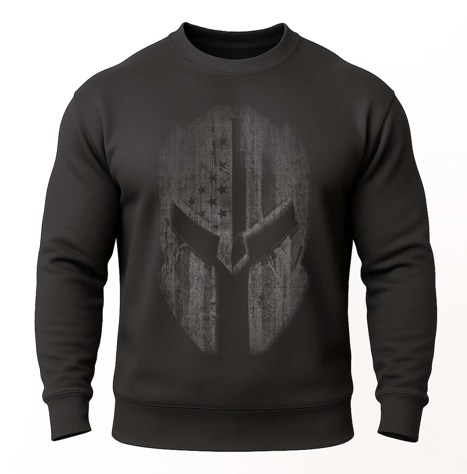 American Flag Spartan Helmet Sweatshirt | Patriotic Warrior Crewneck