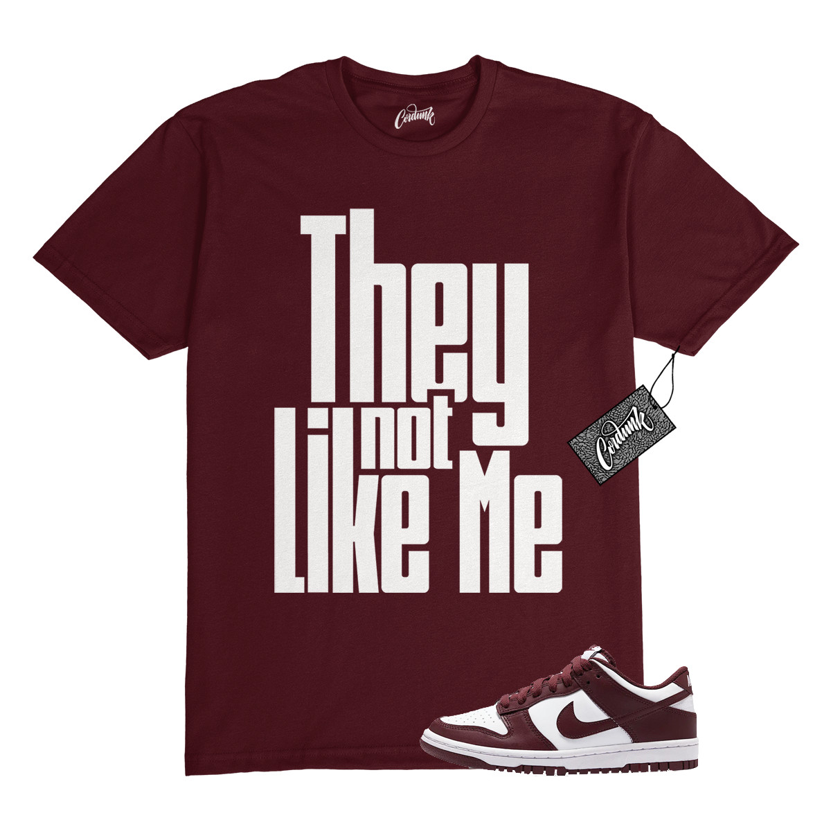 Dunk Team Red White Low Maroon Burgundy T Shirt Match NLM