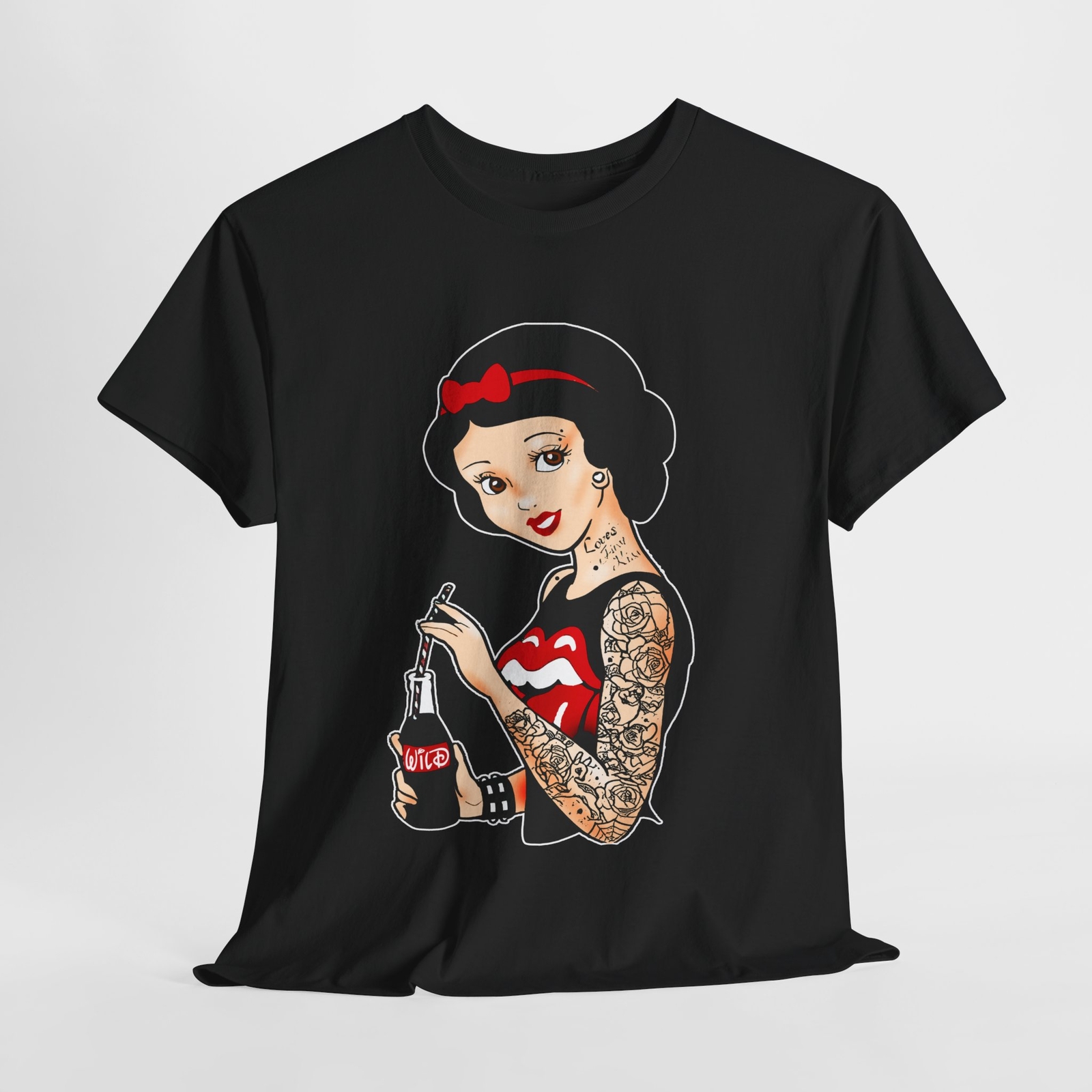 Snow White Modern Urban Unisex Tee, Punk Tattoo Piercing Shirt, Alternative