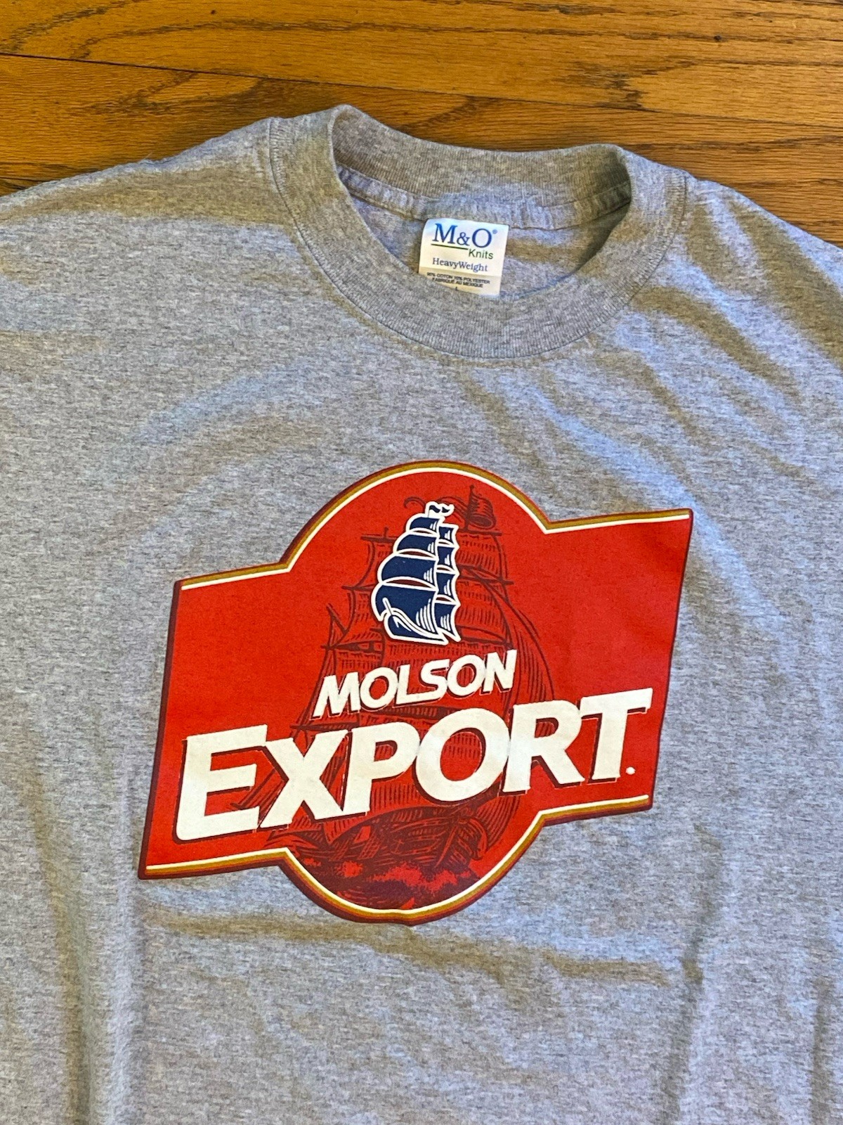 Vintage Montreal Expos x Molson Beer Large M & O Graphic Gray T-Shirt