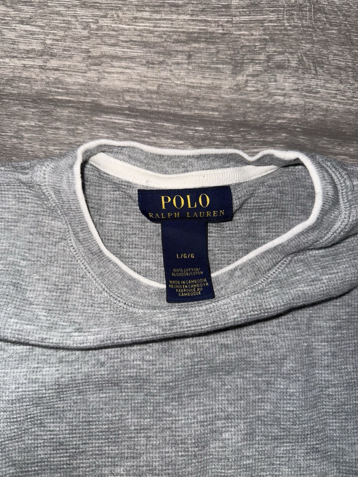 Polo Ralph Lauren Men’s Gray Cotton Knit Crew Neck Pullover Sweater L