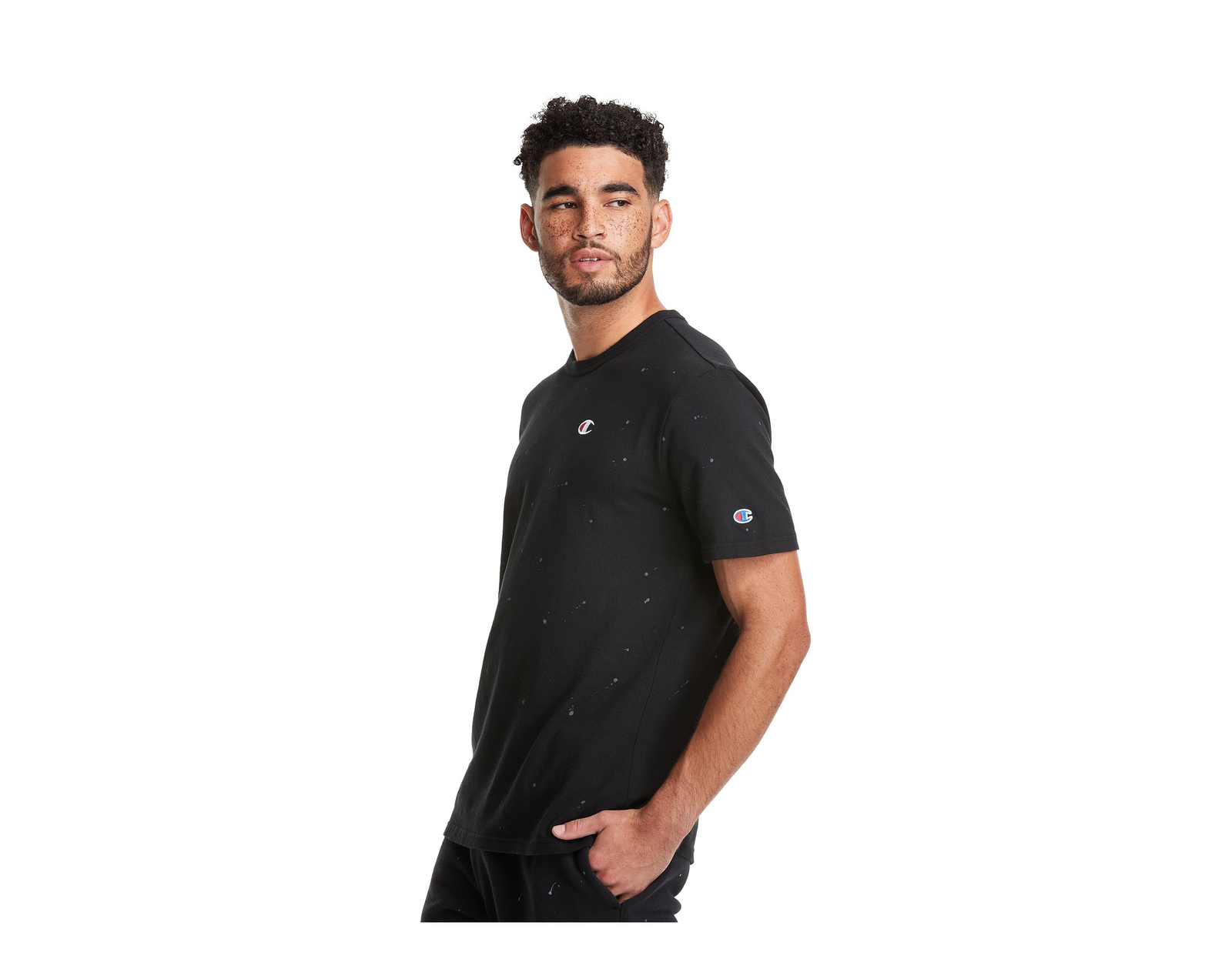 Champion C-Life Heritage Paint Splatter SS Black Tee T25969-549967-A82C