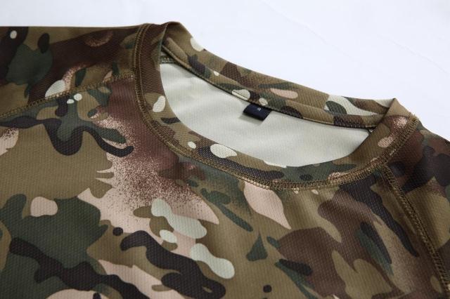 Mens Militray T-Shirt Army Combat Quick Dry Casual Shirt Hiking