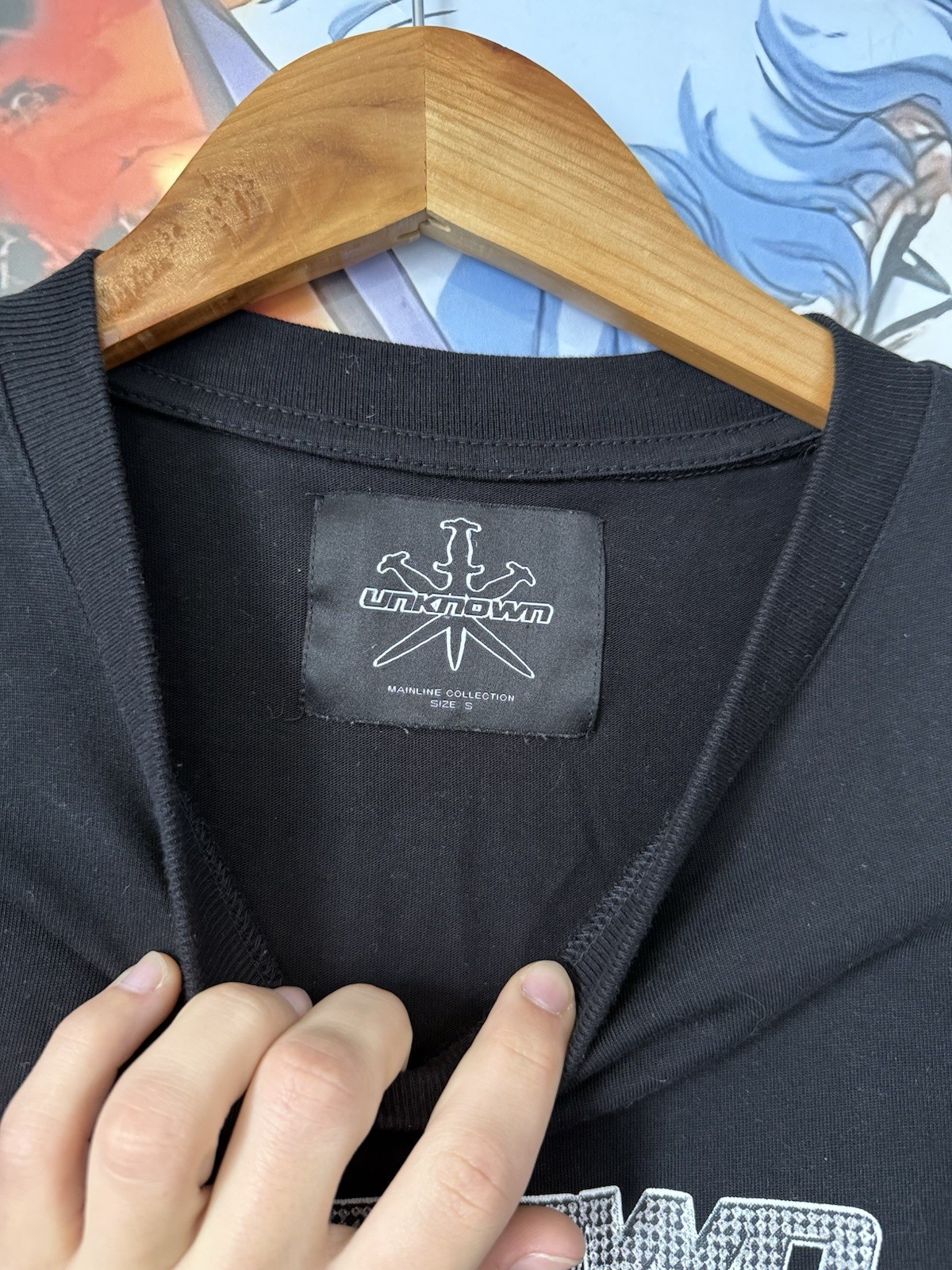 Unknown London Dagger Tee Black Mainline Collection Rhinestone Graphic Shirt S
