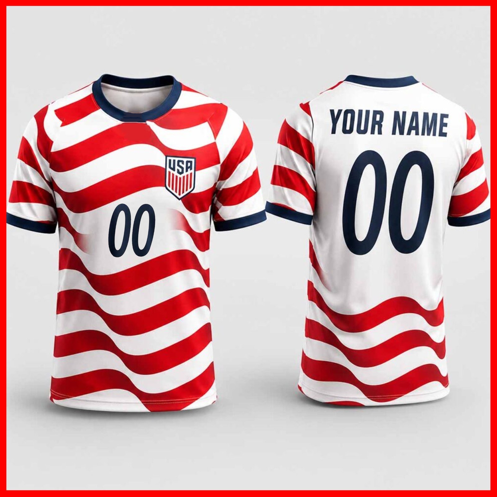 💥Personalized United States World Cup 2026 Custom Name &Number Team USA AOP Fan