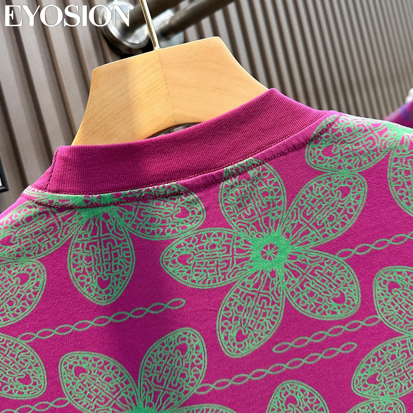 Men’s Pink Floral Print T-Shirt Casual Short Sleeve Cotton Crew Neck Summer Tee