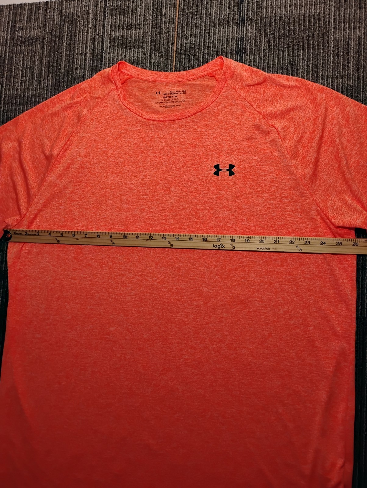 Under Armour The Tech Tee Shirt Orange Heathered Men’s 3XL Tall Short Sleeve