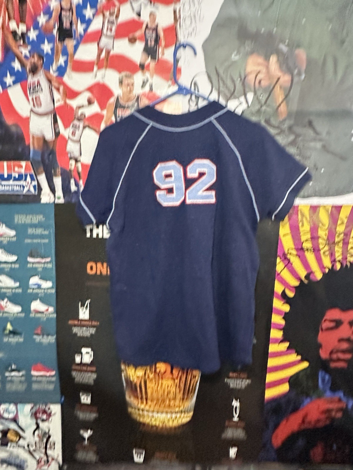 Scooby-Doo! Blue V-Neck Button Front Baseball Jersey T-Shirt Men’s L Cotton