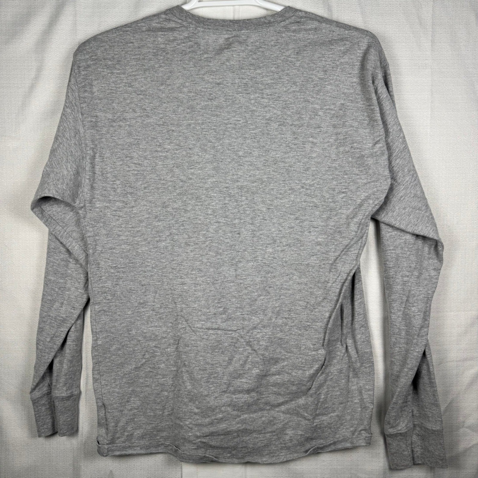 Champion Mens Long Sleeve Script Logo T-Shirt Heather Gray AJ3442 Size L