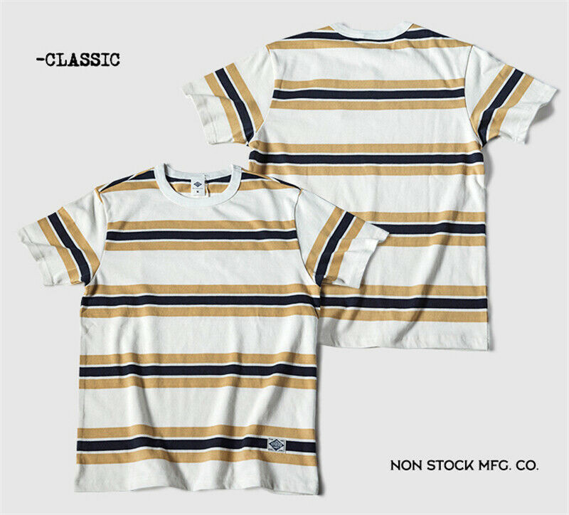 NON STOCK Ivy League Striped Crew Neck T Shirts Preppy Style Men’s Casual Tee