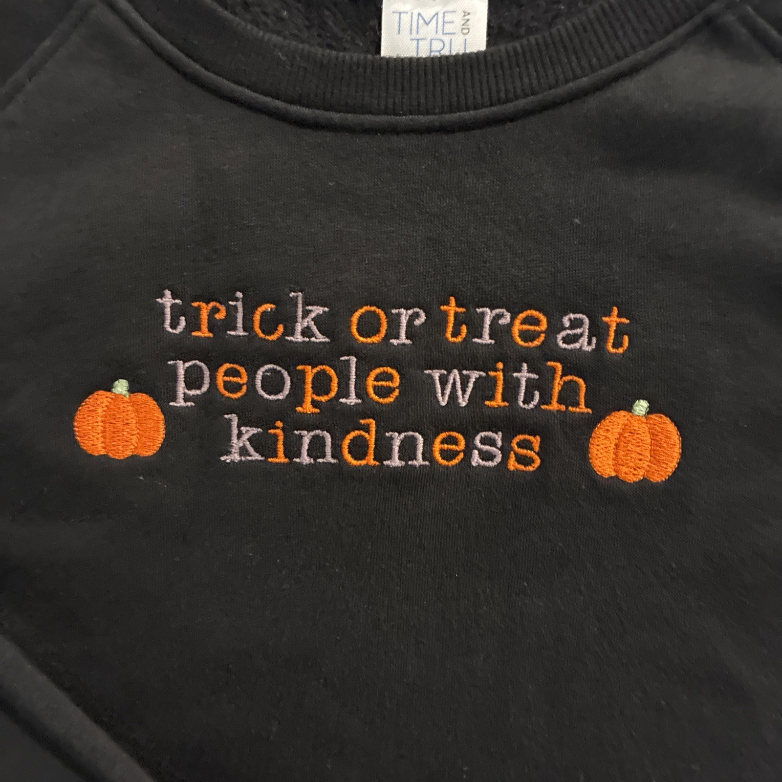 Large Trick Or Treat Halloween Sweatshirt, Spooky Fall Grandmacore Cotton/poly