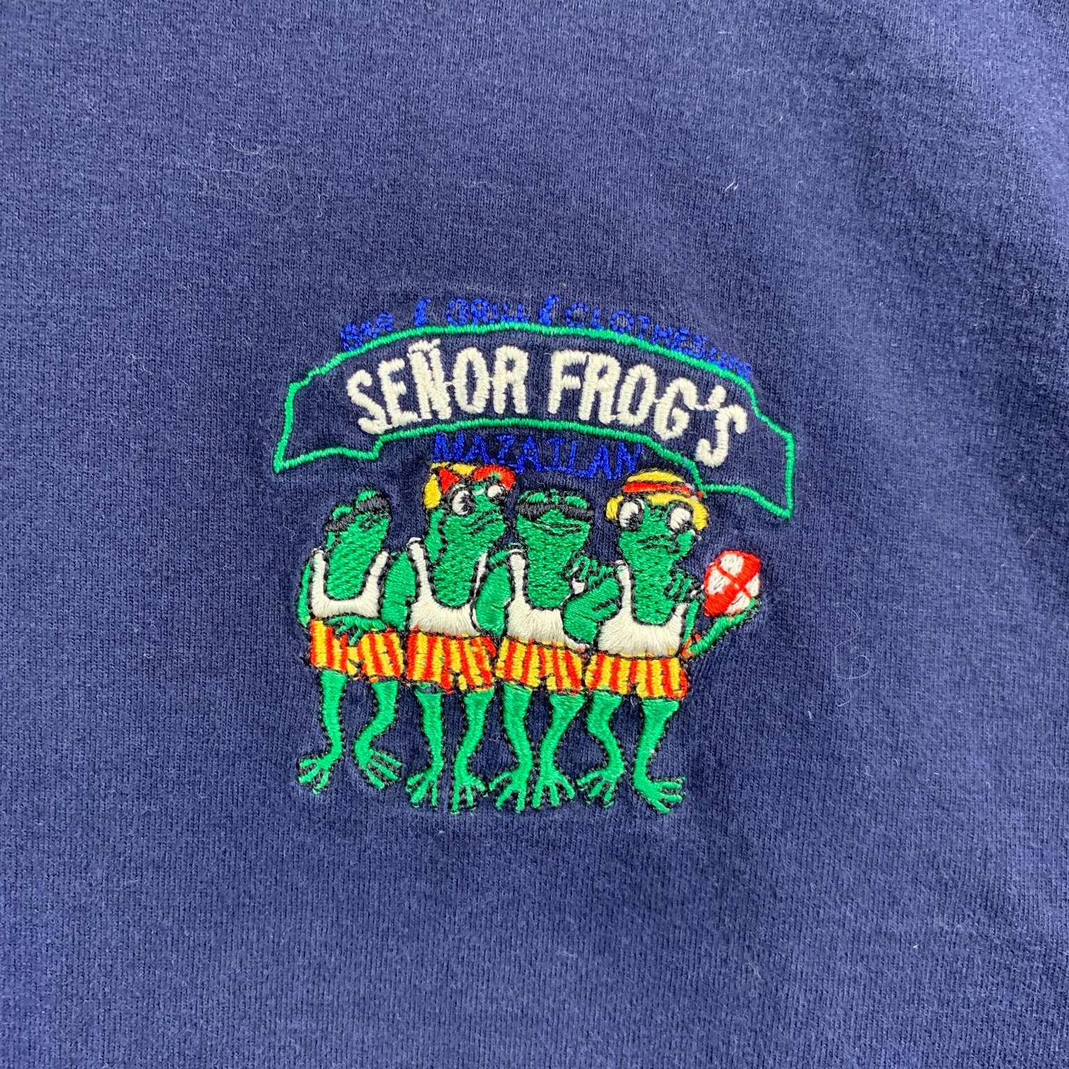 Vintage Sideout T-Shirt Men’s Navy Blue Teal M 100% Cotton Ringer Señor Frog’s