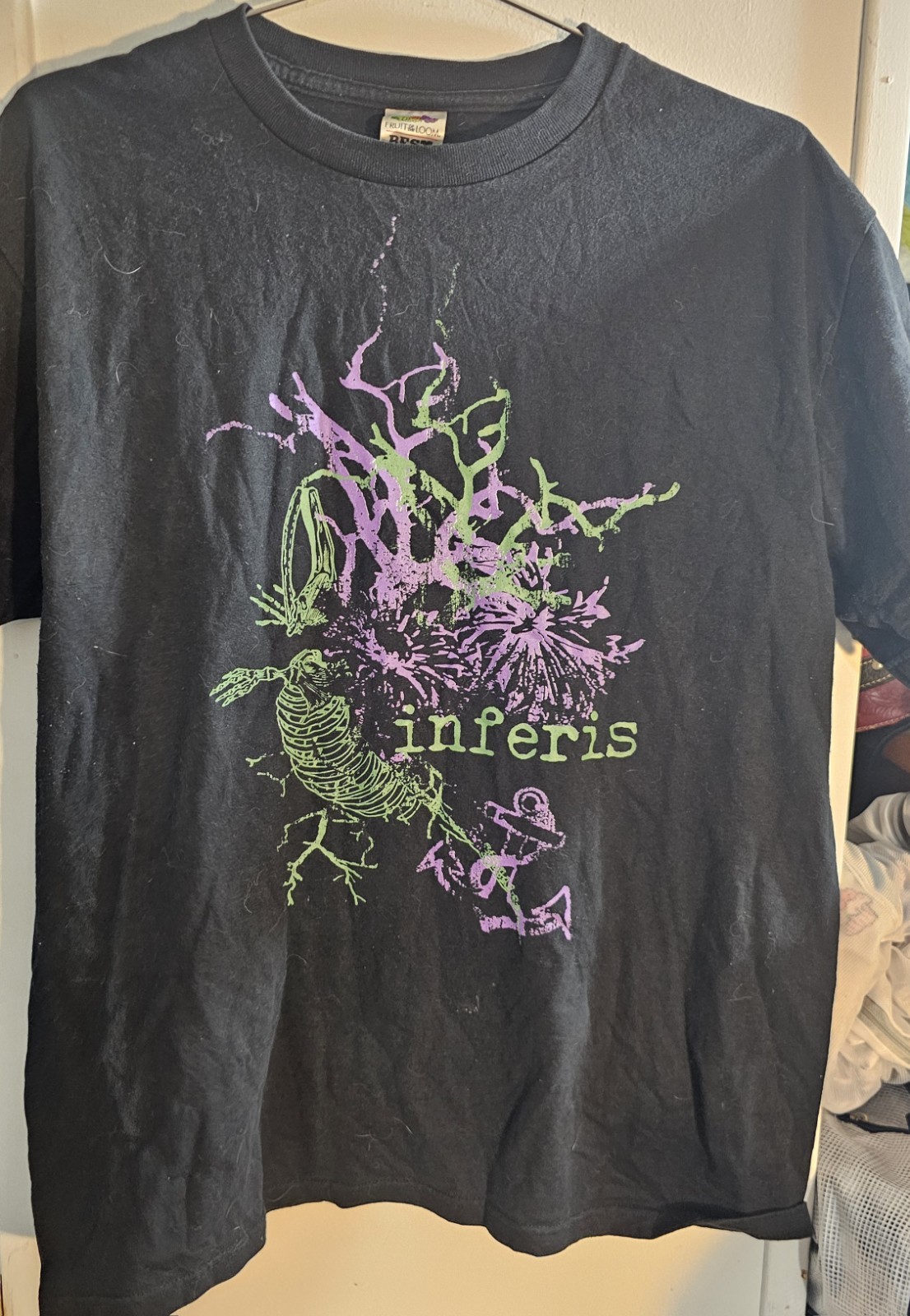 Inferis Band Black Purple Green Fish Anchor Shirt LG