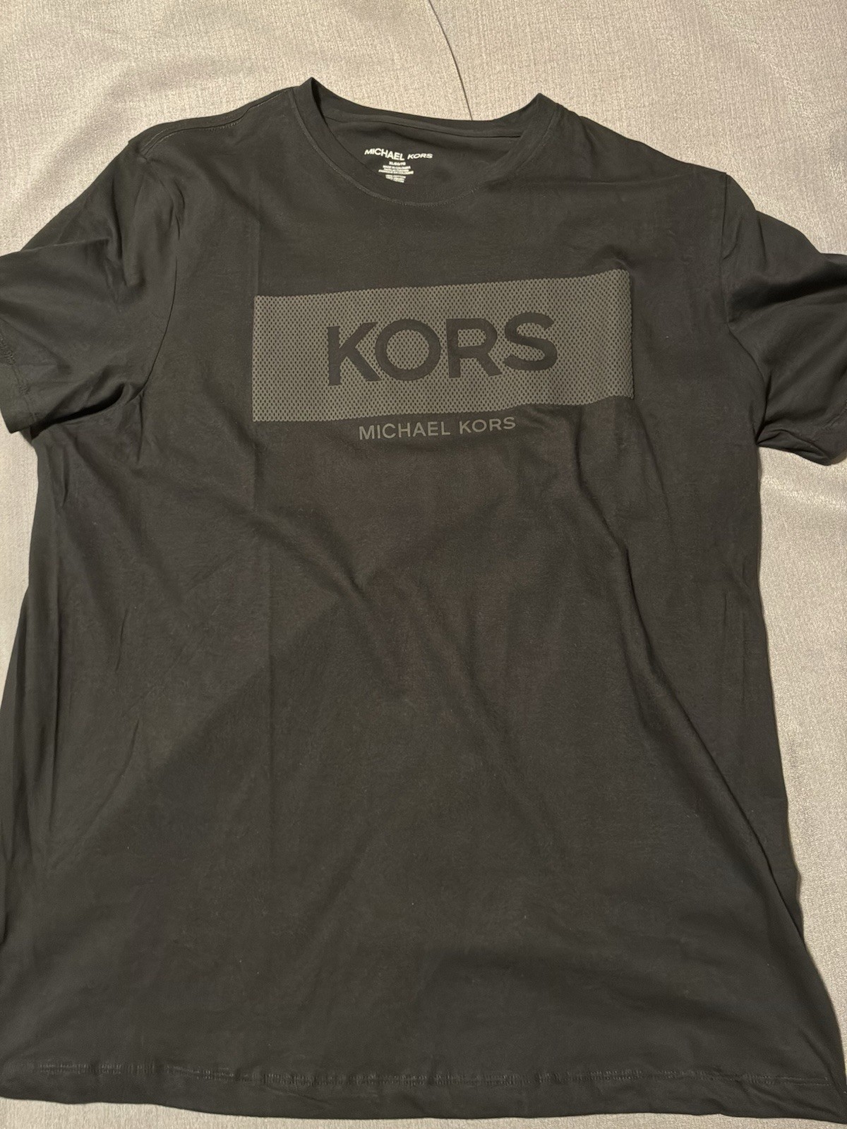 Michael Kors Men’s Black Cotton Logo Graphic Print Short Sleeve T-Shirt