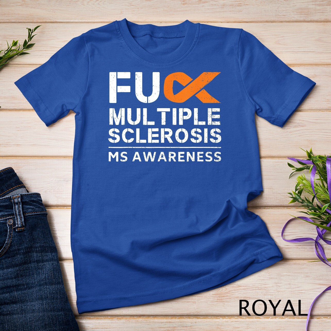 Multiple Sclerosis MS Awareness Support Ribbon Unisex T-shirt
