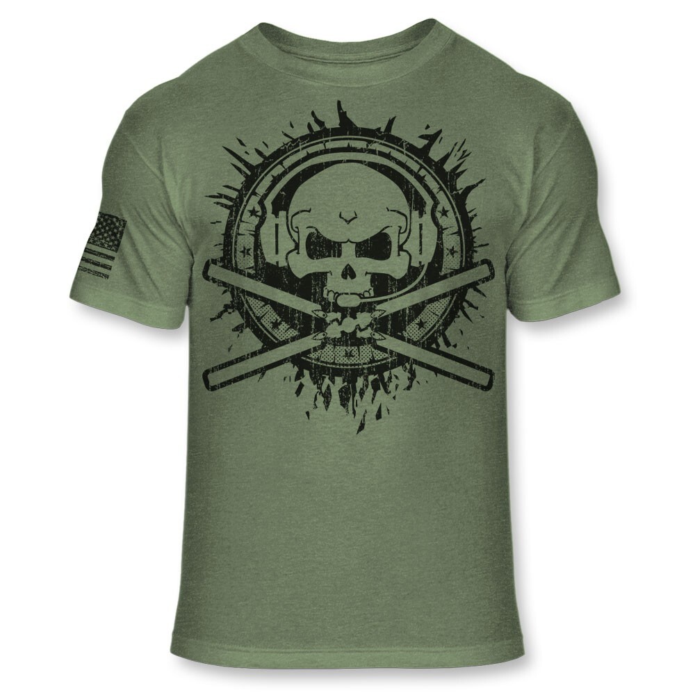 Helicopter Pilot Skull Logo T-Shirt – Helicopter Crossbones Tee Shirt – A397