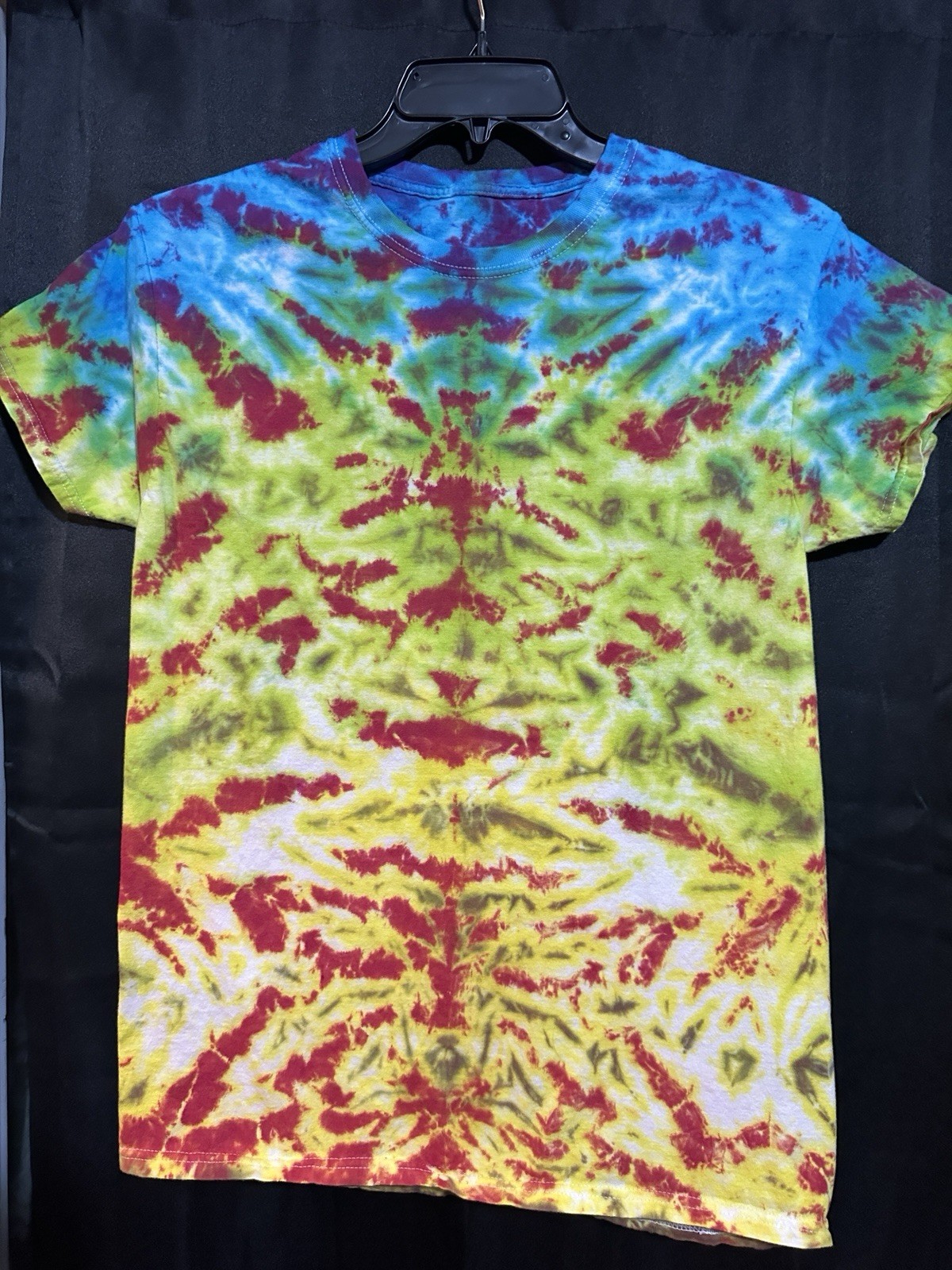 M Unisex Adult Multicolor Tie-Dye Cotton Crew Neck Short Sleeve T-Shirt