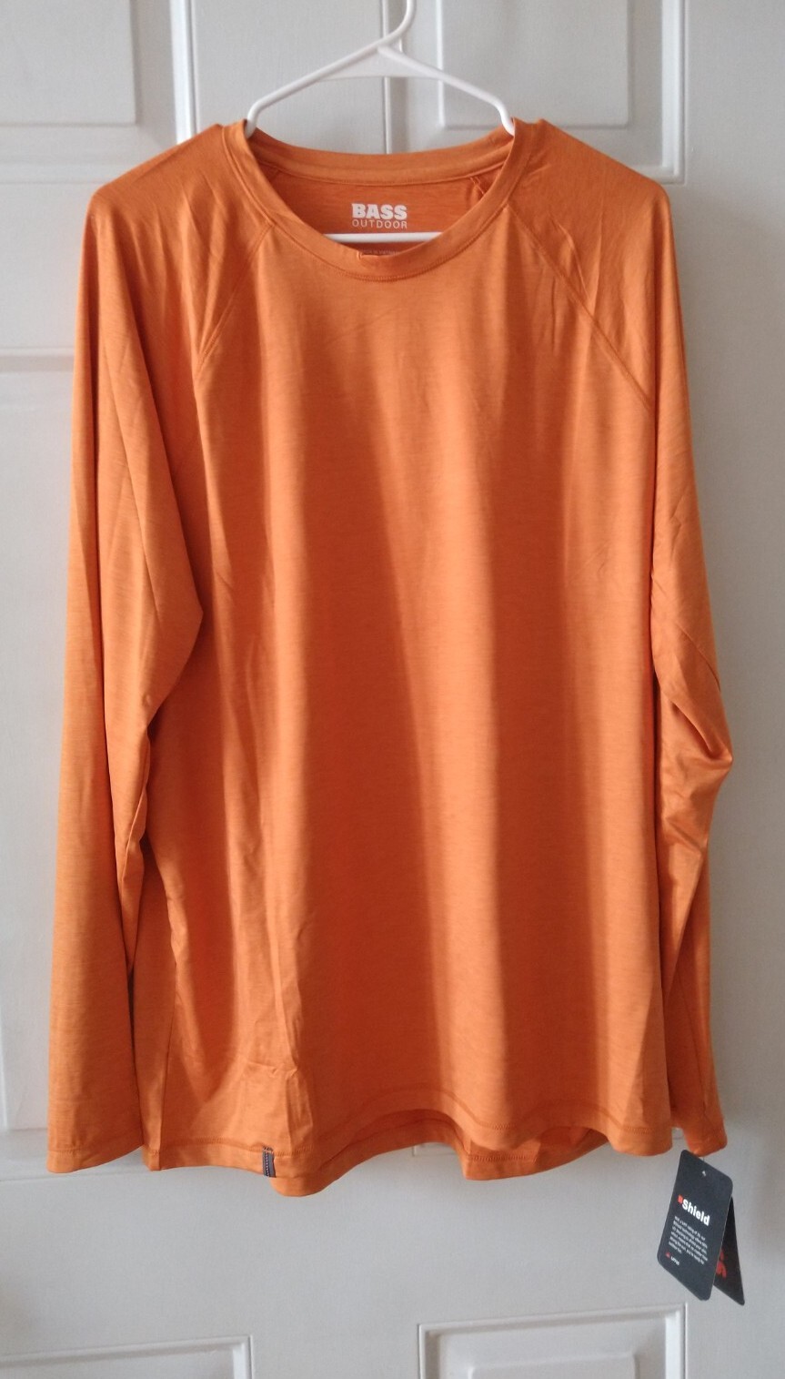 BASS OUTDOOR UPF50 LONG SLEEVE APRICOT T-SHIRT, SIZE XXL