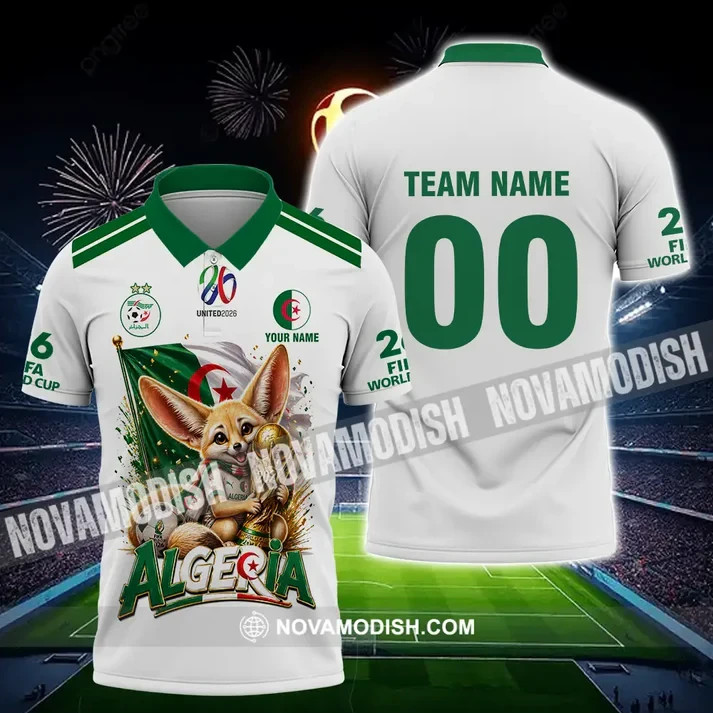 Unisex Shirt – Custom Algeria World Cup 2026 3D Polo Shirt HS802