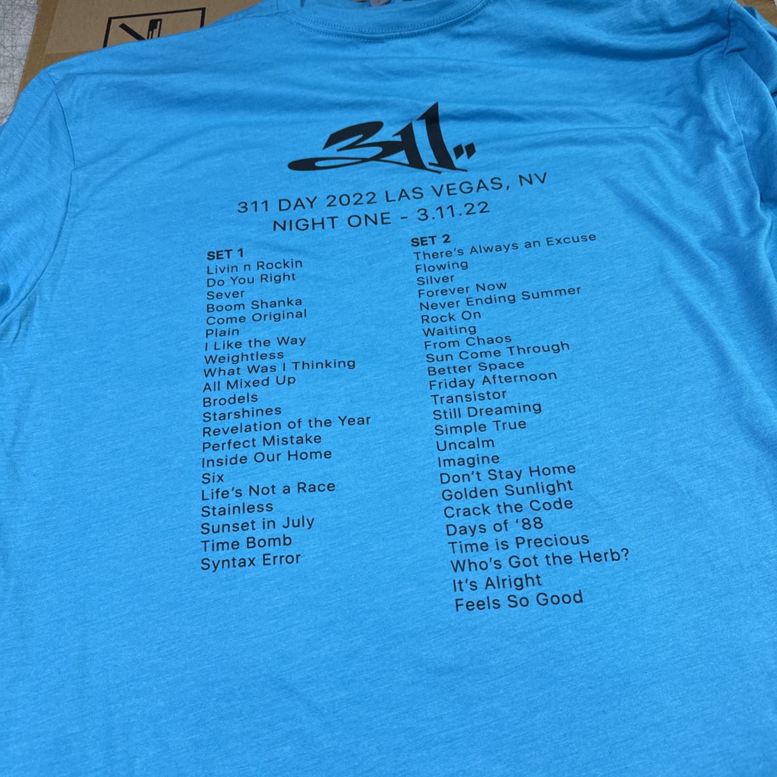 2022 311 Band T Shirt Concert Tour Las Vegas 2-Sided Rock Reggae Music NEW LX