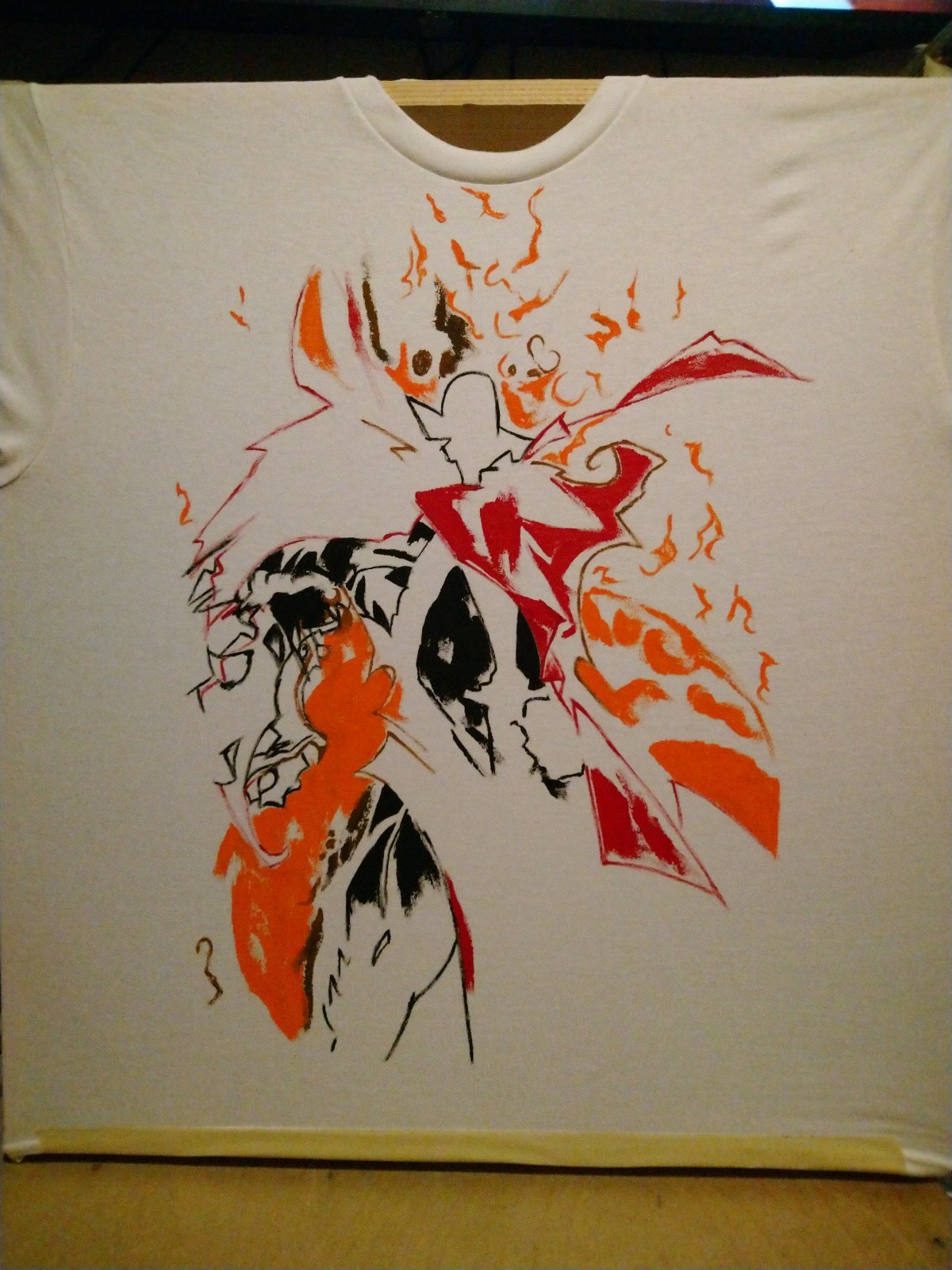 Spawn acrylic Artwork on T-shirt (include Spawn Action Figure ) Under develope)