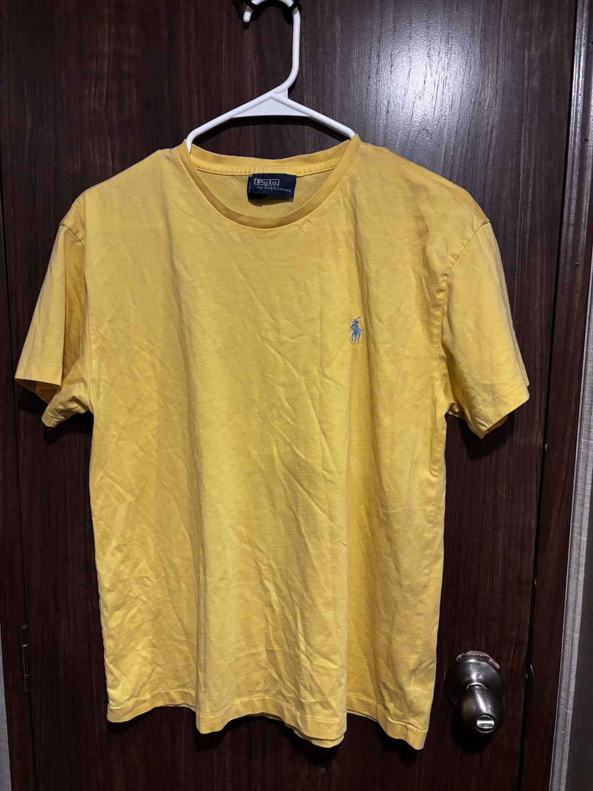 Polo Ralph Lauren Short Sleeve T-Shirt Pony Logo Mens Yellow Cotton Size Small