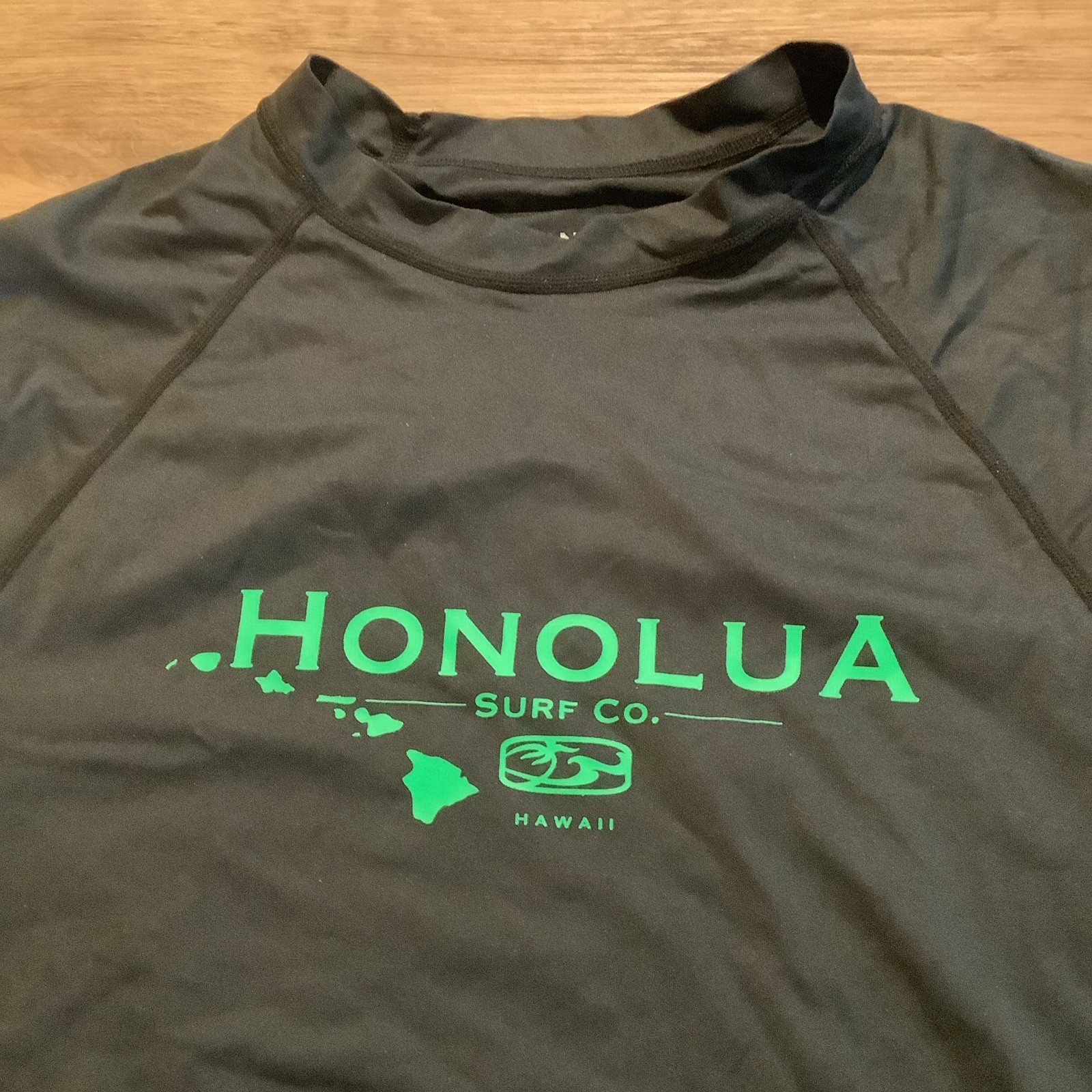Honolua Surf Co Rash Guard Mens 2XL Black SS Stretch Shirt Beach Hawaii