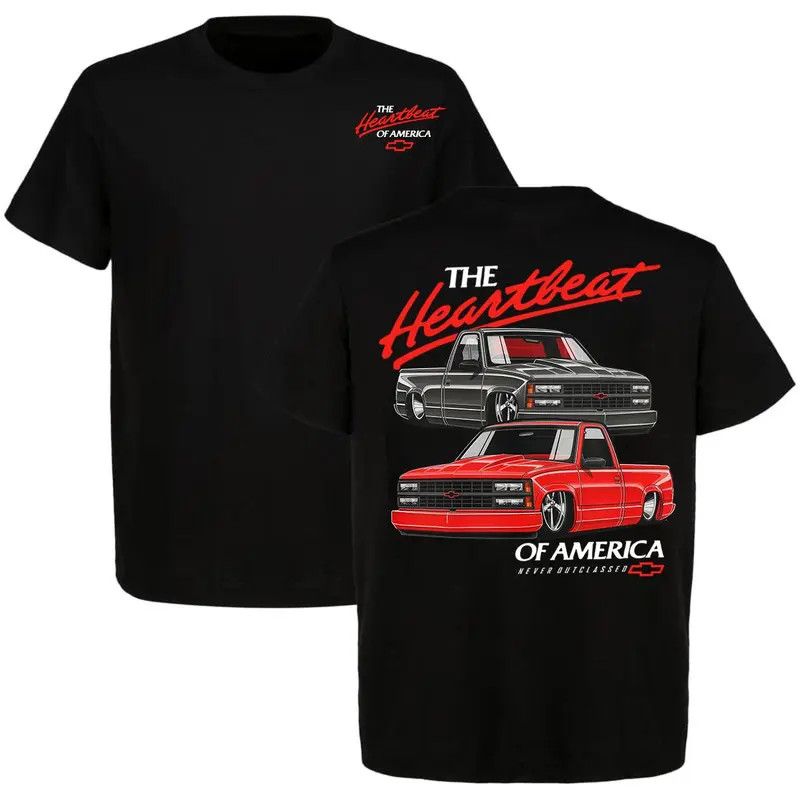 OBS Chevy Truck Shirt Heartbeat of America Pickup Graphic Tee Vintage GM T-Shirt