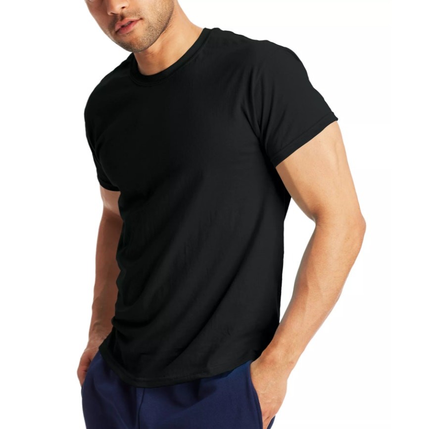 Hanes Men’s Medium Black 2-Packs X-Temp Short Sleeve Crew Neck T-Shirt OS1-9