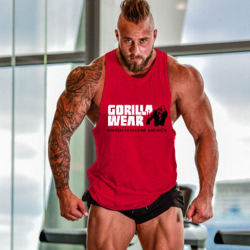 Men Tank Top Gym Workout Shirt Sleeveless Muscle Fitness Bodybuilding Tank Shirt