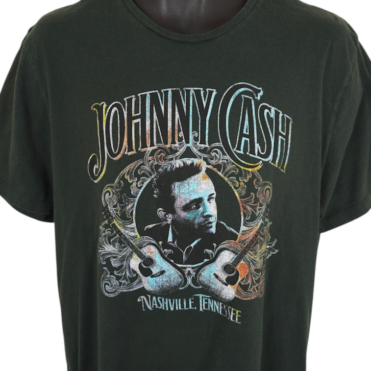 Johnny Cash T Shirt Mens Size XL Green Nashville Tennessee Country Music Tee