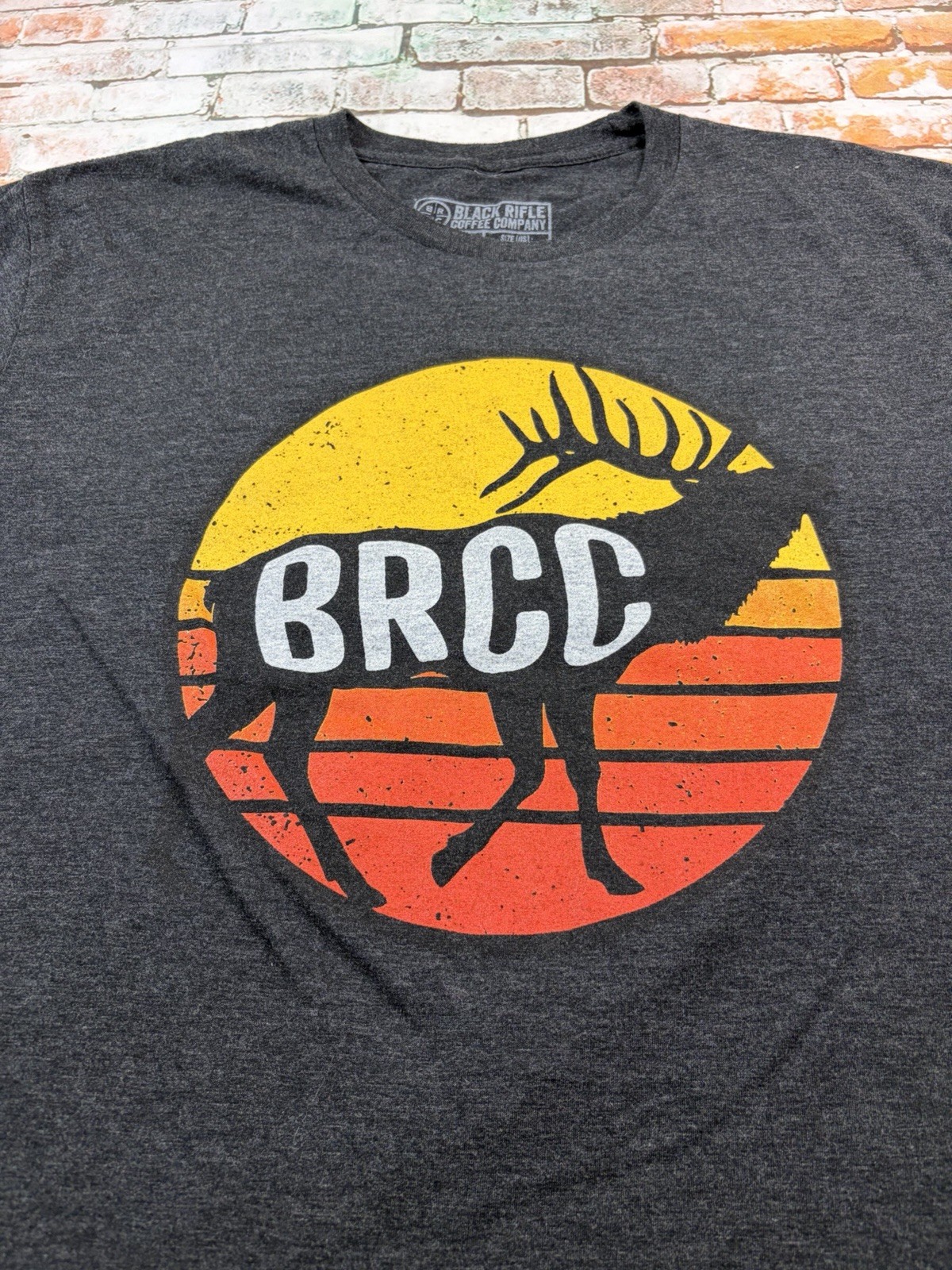 Black Rifle Coffee Company Shirt Adult XL Gray Elk Military Outdoor Tee Mens
