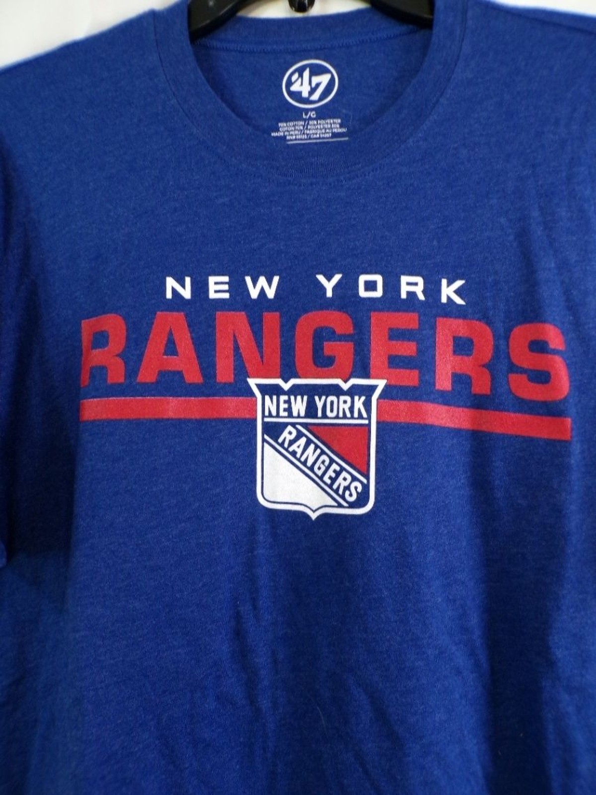 47 Brand New York Rangers Men’s Large Blue Graphic T Shirt L/G