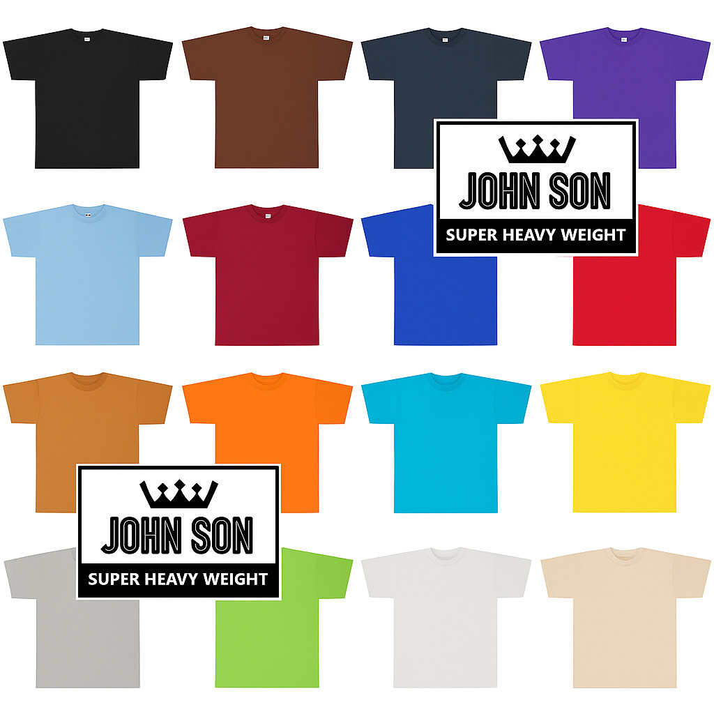 Plain T-shirts Round Neck [JOHN SON] Super Heavy Weight[S~7XL] Big Size [Single]