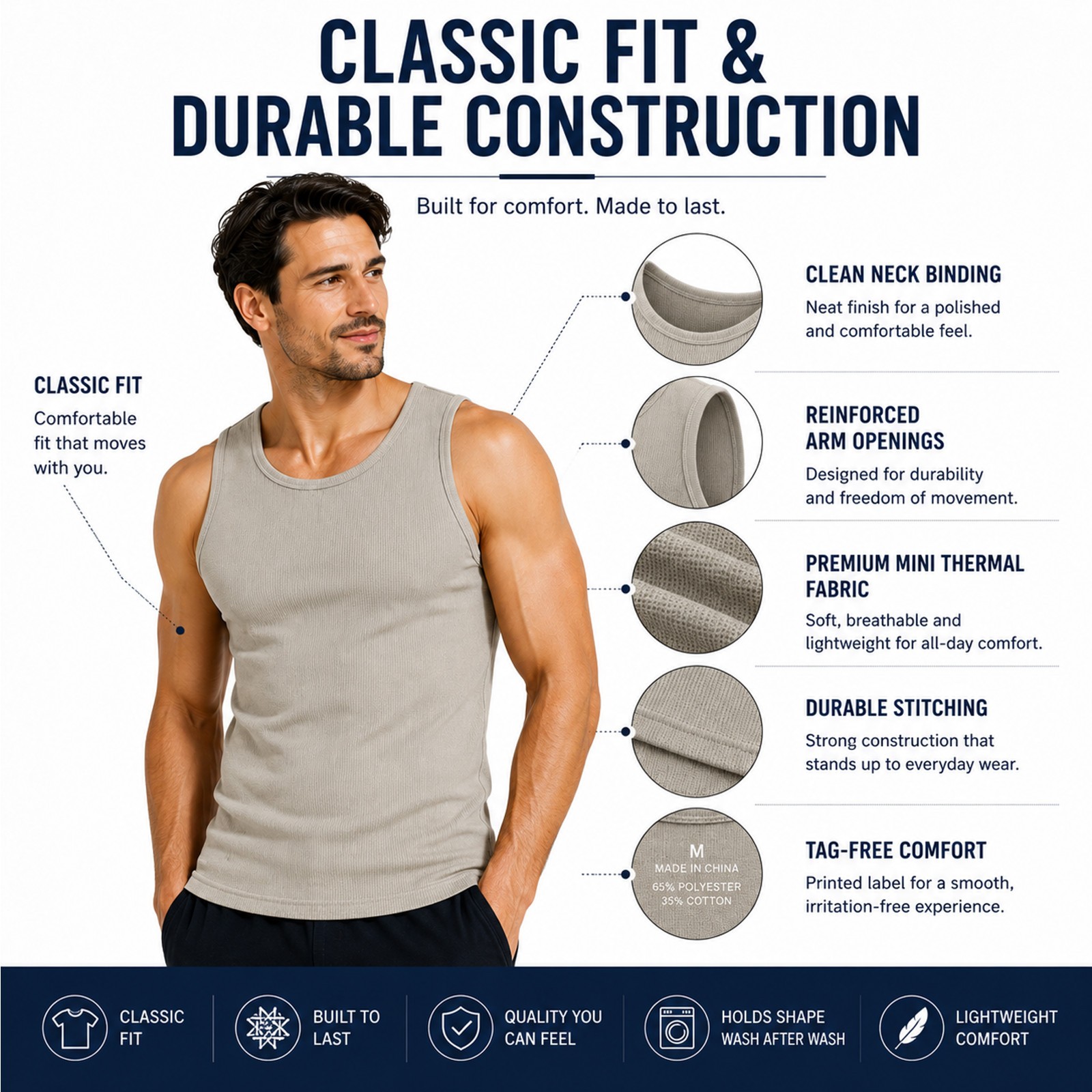 Men’s 3-Pack Micro Waffle Knit Heavyweight Sleeveless Tank Top (Sizes S-3XL) New