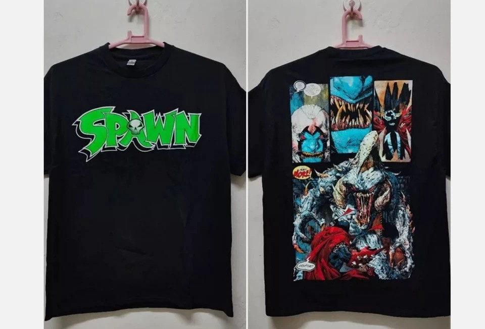 Spawn Violator Comic Panel T-shirt 2 side basic black Unisex tee
