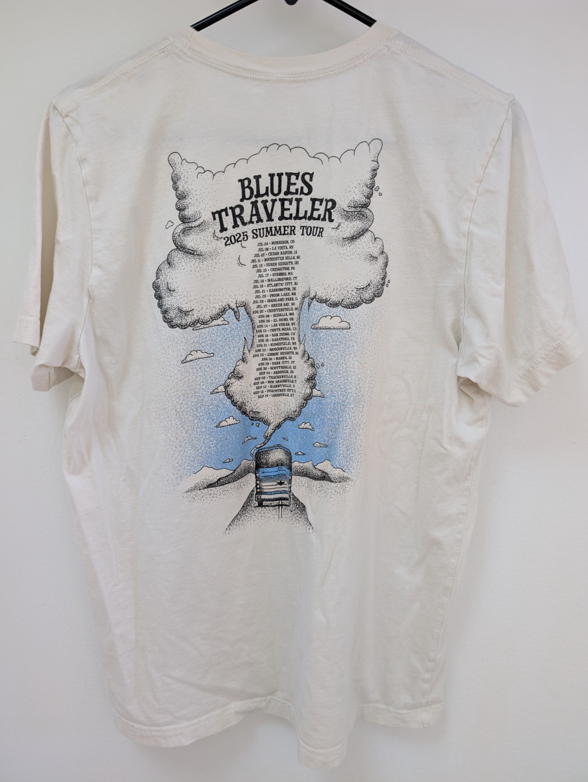 Blues Traveler 2025 Summer Tour T-Shirt Canvas Soft Cotton Tee Size Large