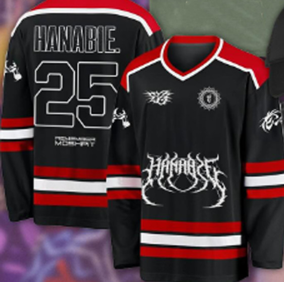 hot new RED HOCKEY JERSEY Hanabie band All sizes VDF102