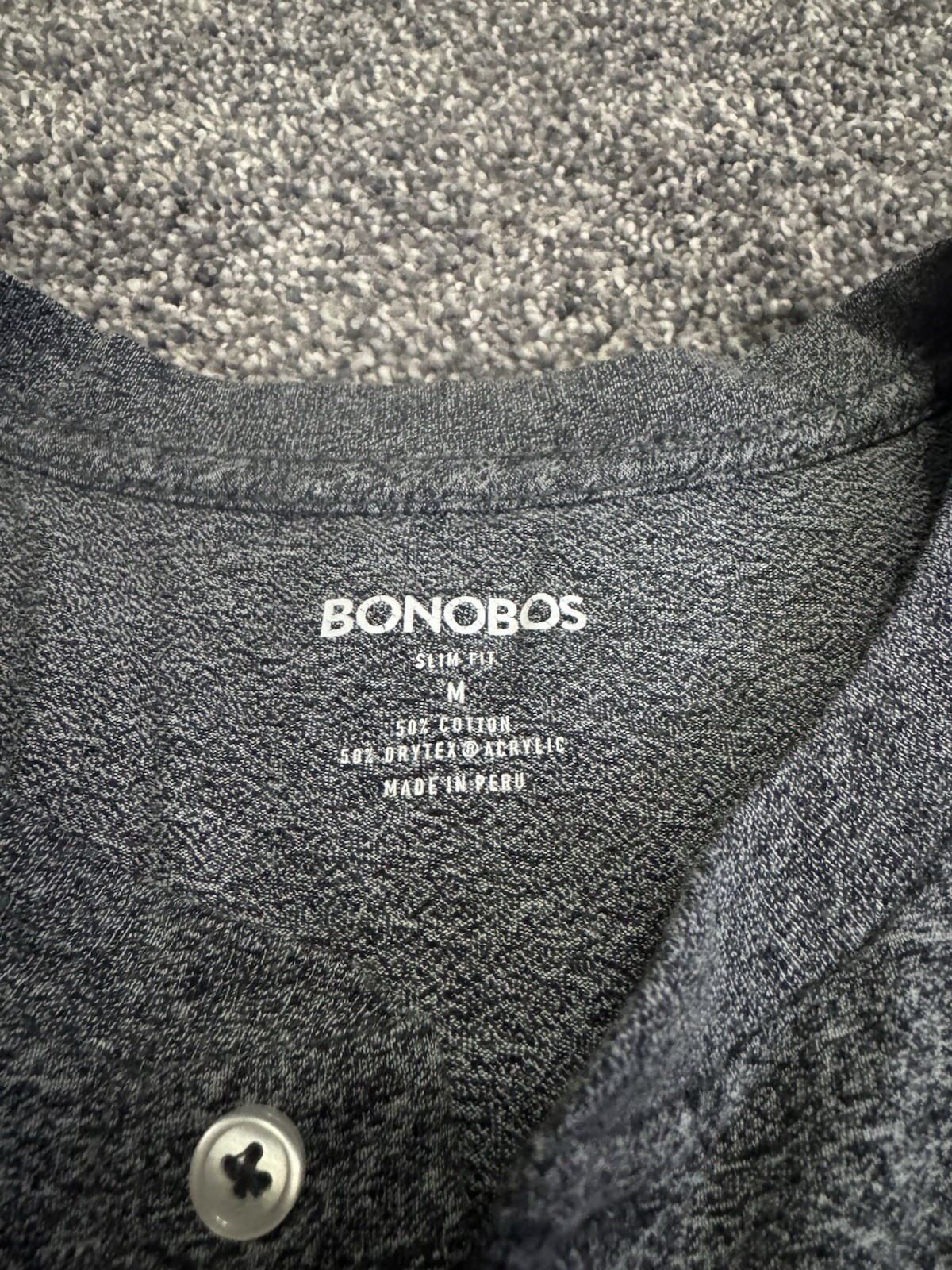 Bonobos Medium Men’s Slim Fit Long Sleeve Gray T Shirt