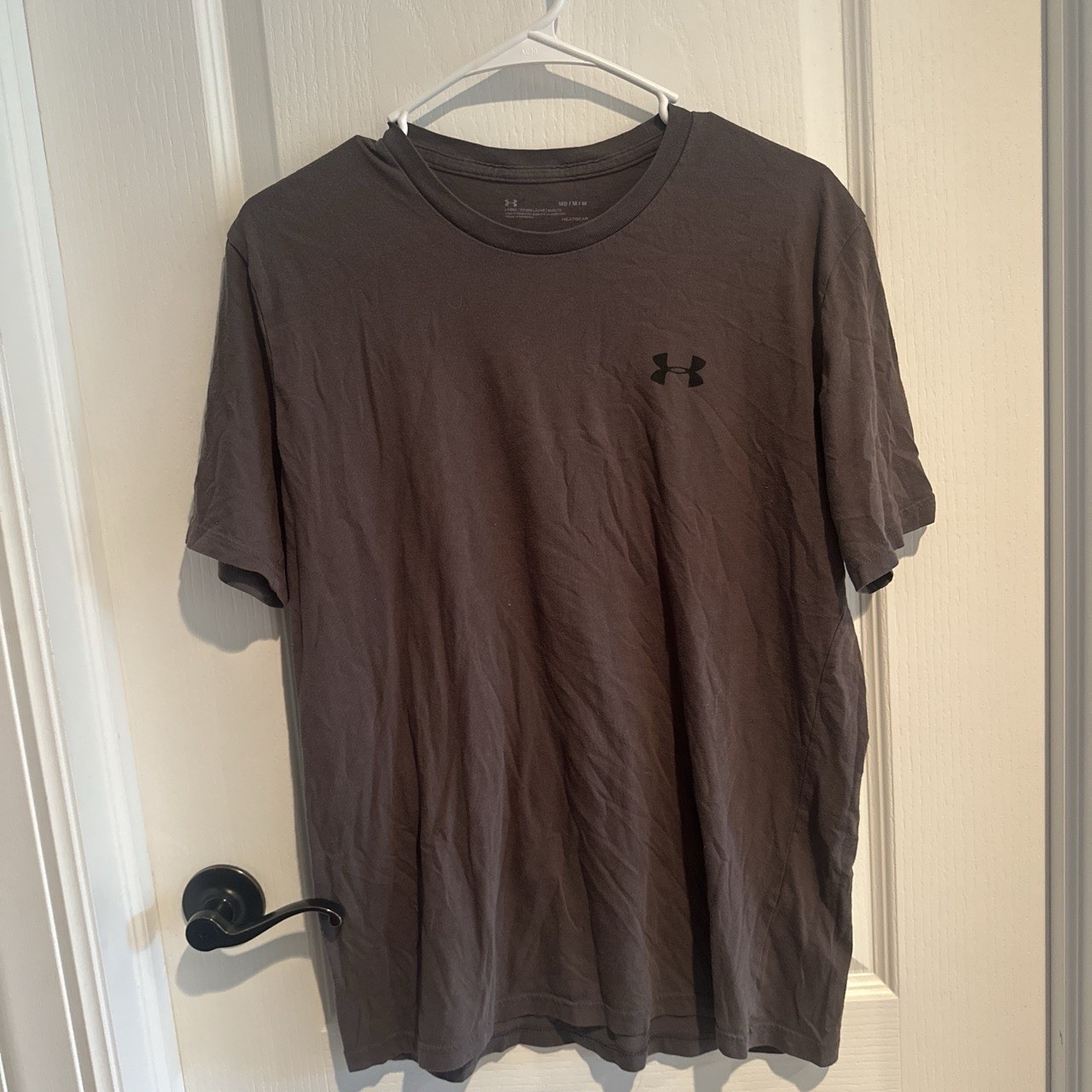 Brown/ Grey Under Armor Logo Plain Shirt Size Medium